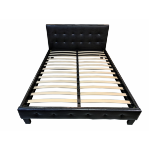 LIT CAPITONEE EN BOIS ET SIMILI-CUIR AVEC SOMMIER  A LATTES 106