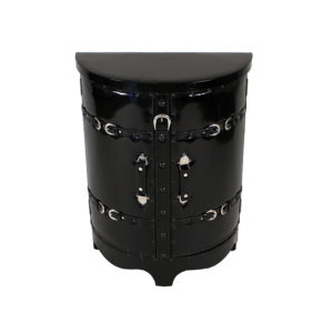 COFFRE DESIGN DEUX PORTE EN BOIS ET SIMILI CUIR 11B601