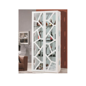 VITRINE DESIGN 2 PORTES  EN BOIS LAQUE ET VERRE 171