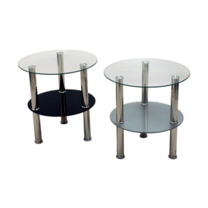 Table basse Ronde en Verre avec un sous plateau 5473