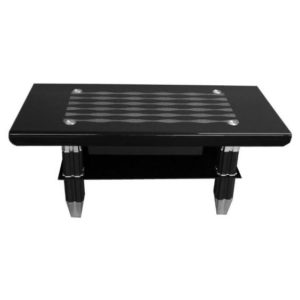 Table basse Design pied en métal Plateau en Verre 606