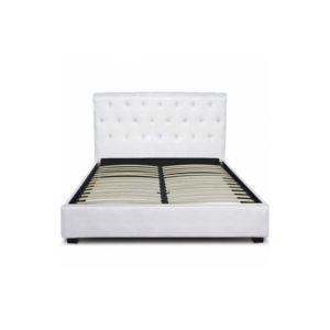 LIT CAPITONEE EN BOIS ET SIMILI-CUIR AVEC SOMMIER  A LATTES 106