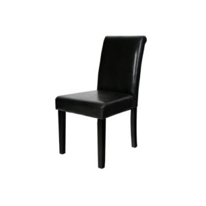 Chaise Design en Bois Avec Assise Rembourré en Simili-Cuir 8700 LOT DE 2