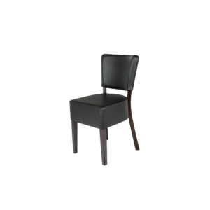 Chaise Design en Bois Avec Assise Rembourré en Simili-Cuir A033