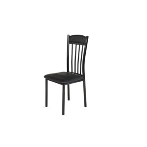 Chaise Design en Métal Avec Assise Rembourré en Simili-Cuir A48
