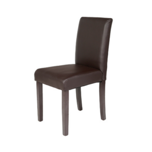 Chaise Design en Bois Avec Assise Rembourré en Simili-Cuir 8303 LOT DE 2