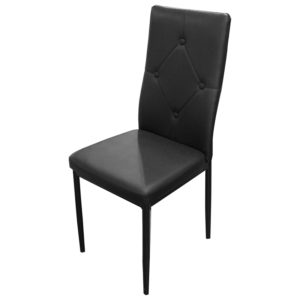 Chaise Métal Avec Assise Rembourré en Simili-Cuir H20 LOT DE 6