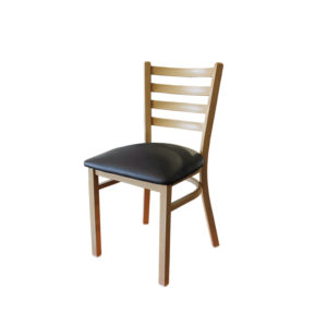 Chaise Métal Avec Assise Rembourré en Simili-Cuir H22