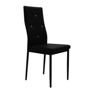 Chaise Métal Avec Assise Rembourré en Simili-Cuir H23 LOT DE 6