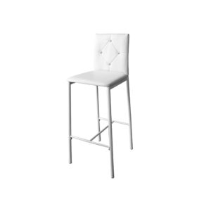 Chaise Haute Avec Pied Métal Assise Rembourré en Simili-Cuir M7