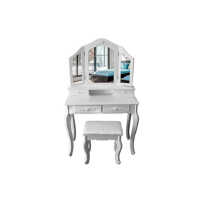 COIFFEUSE DESIGN AVEC TABOURET ET MIRROIR JA6