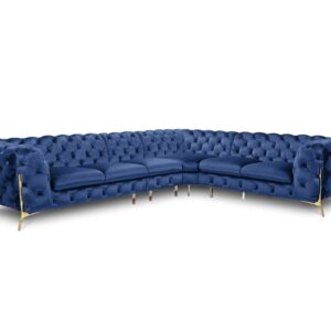 CANAPÉ CAPITONNÉ CHESTERFIELD D'ANGLE RÉVERSIBLE EN VELOURS