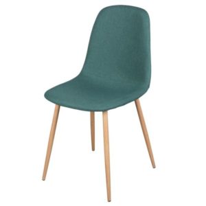 CHAISE EN TISSUS PIED METAL EFFET BOIS