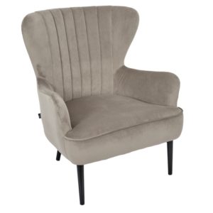 FAUTEUIL HEAVEN VELOURS Taupe ou Bleu Paon