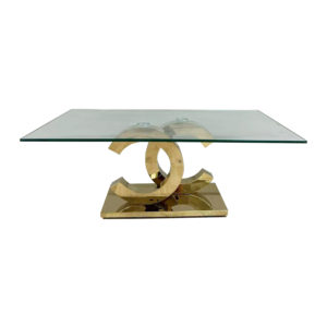 TABLE BASSE PIED DORE