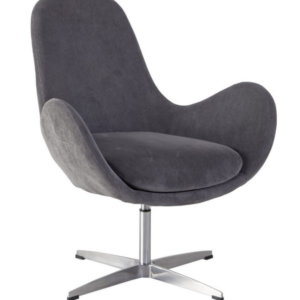 Fauteuil velours et pieds tulipe chromé GLACE
