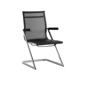 Chaise de bureau noire et chrome Zeta