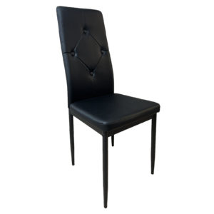 Chaise H20 Noir simili cuir Pied Métal