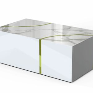TABLE BASSE ANKARA GOLD MARBRE BLANC
