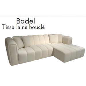 CANAPE D'ANGLE EN LAINE BOUCLÉ