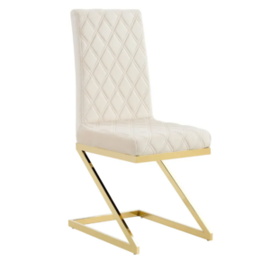 CHAISE COCOMAT GOLD ET VELOURS BEIGE