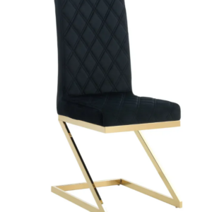 CHAISE COCOMAT GOLD ET VELOURS NOIR
