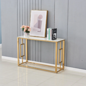 CONSOLE SOPHIE GOLD MARBRE BLANC