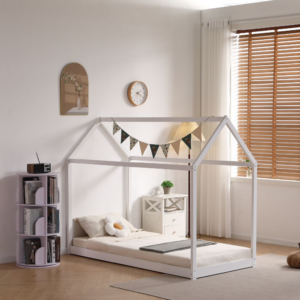 LIT ENFANT ROBINSON CABANE BLANC 90X190