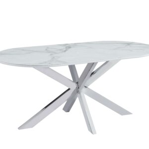 Table Manon pieds argentés / chromes