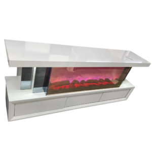 MEUBLE TV CHEMINÉE BARGAMA BOIS BLANC